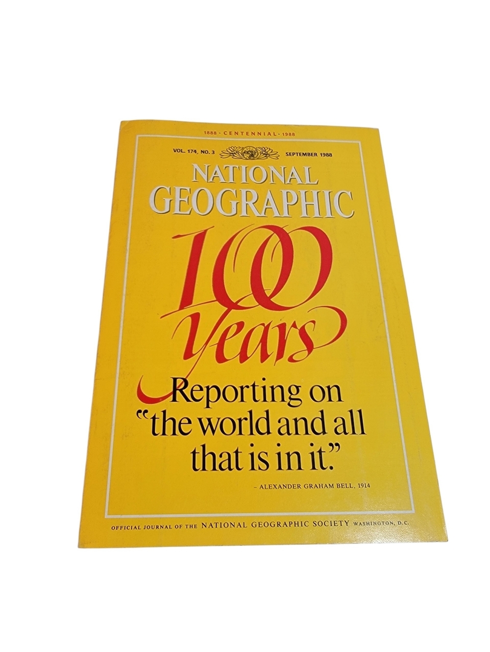 Vintage 1988 National Geographic Centennial September "100 Years" Magazine Book